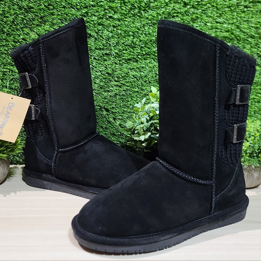 BEARPAW Women's Boshie Winter Boots - Black 7.5 M NWT